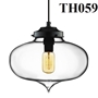 Đèn thả thủy tinh khói TH059, E27 x 1, KT(mm): 280 x 200